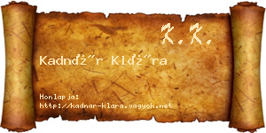 Kadnár Klára névjegykártya